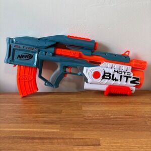 Nerf Elite 2.0 MotoBlitz CS-10 Blaster Teal Orange NO DARTS Excellent Condition